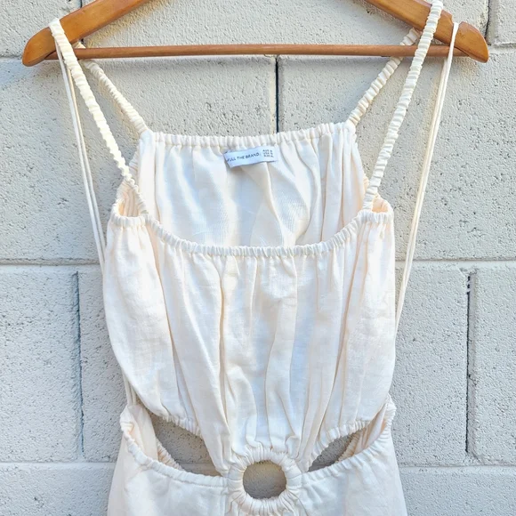 Faithfull the Brand | Zumi Cutout Mini Dress in Plain Shell Size 10 - Picture 5 of 12